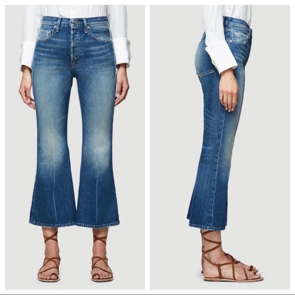 NWT:
FRAME Jagger Re-Release Rigid Flare Jeans Crop - Picture 1 of 11